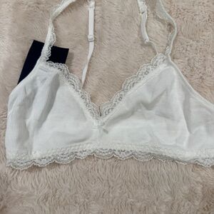 White laced bralette